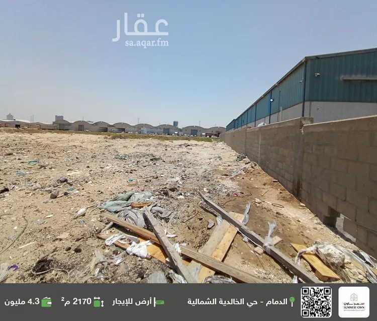 أرض للإيجار في شارع سالم بن شكبان, حي الخالدية الجنوبية, مدينة الدمام, المنطقة الشرقية