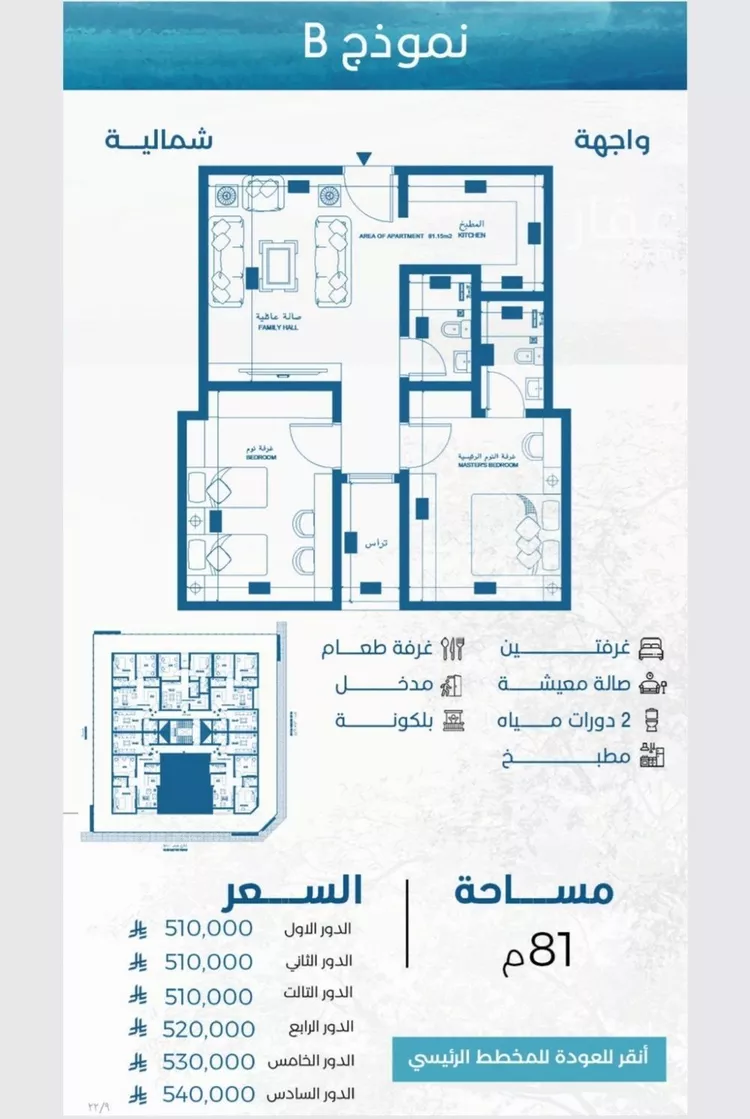 شقة للبيع في شارع الملك الصالح ايوب ابن الكامل, حي الرويس, مدينة جدة, منطقة مكة المكرمة صورة 2