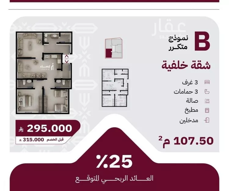 شقة للبيع في شارع عثمان ابن عوف, حي الريان, مدينة جدة, منطقة مكة المكرمة صورة 3