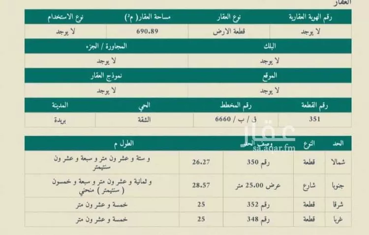 أرض للبيع في شارع العام, حي المليداء, مدينة بريدة, منطقة القصيم صورة 2