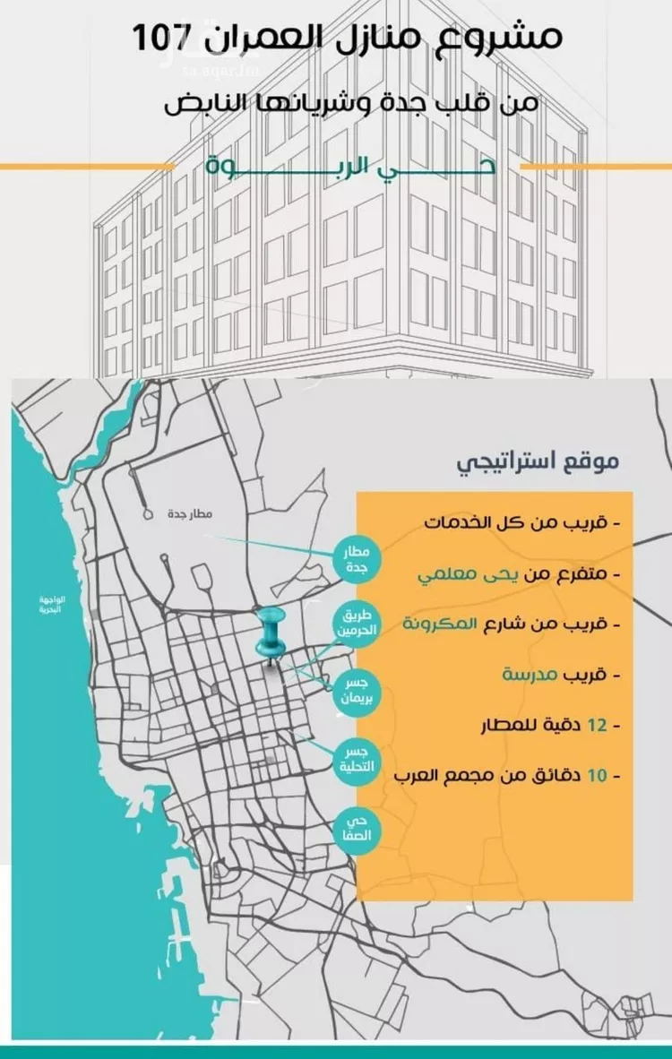 شقة للبيع في شارع عاصم ابن قيس, حي الربوة, مدينة جدة, منطقة مكة المكرمة صورة 3