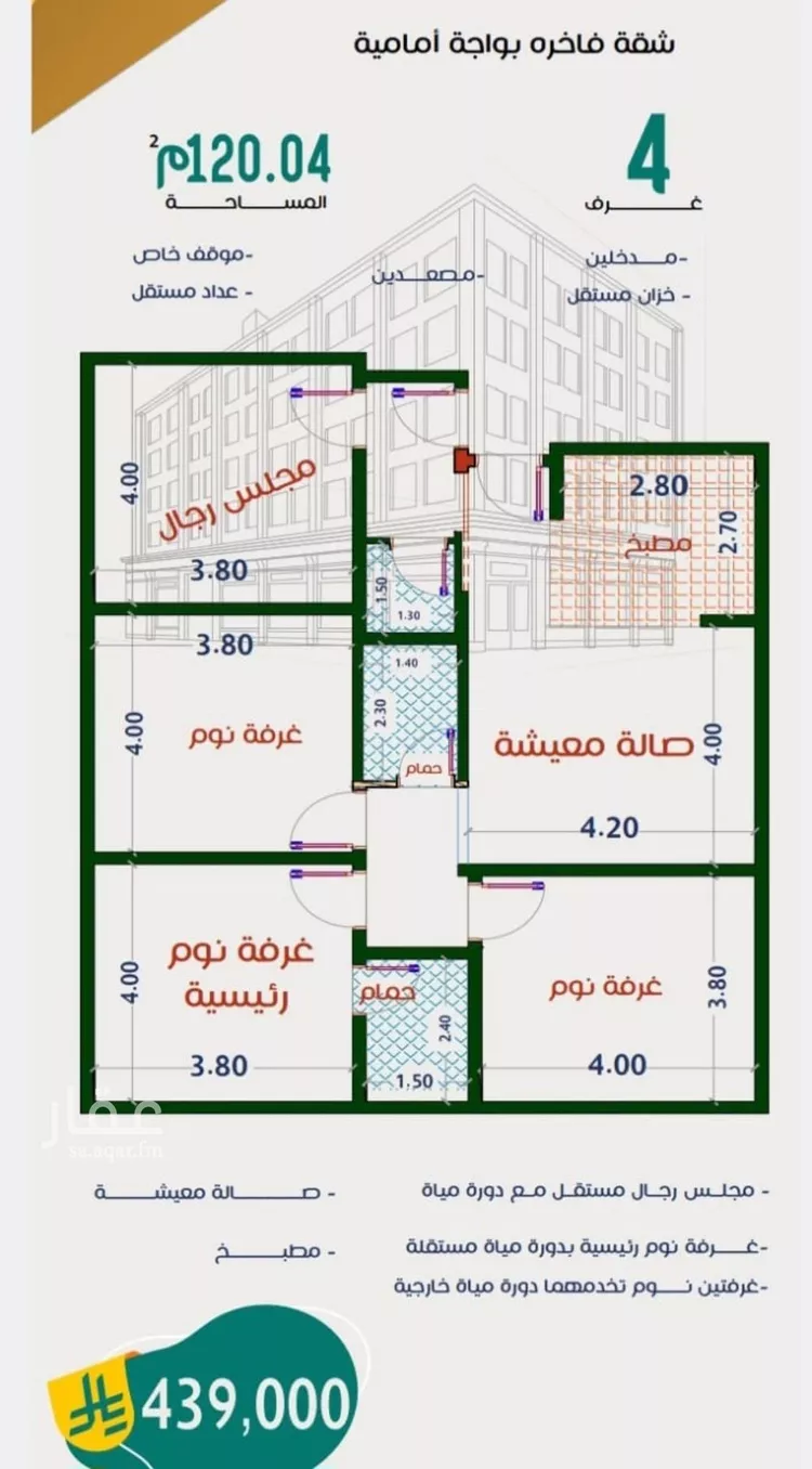 شقة للبيع في شارع عاصم ابن قيس, حي الربوة, مدينة جدة, منطقة مكة المكرمة