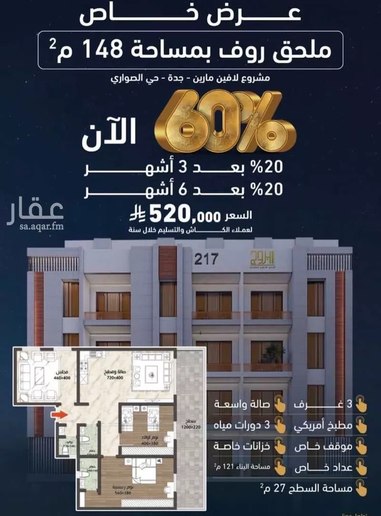 شقة للبيع في شارع الامير عبدالمجيد, حي الصواري, مدينة جدة, منطقة مكة المكرمة صورة 5