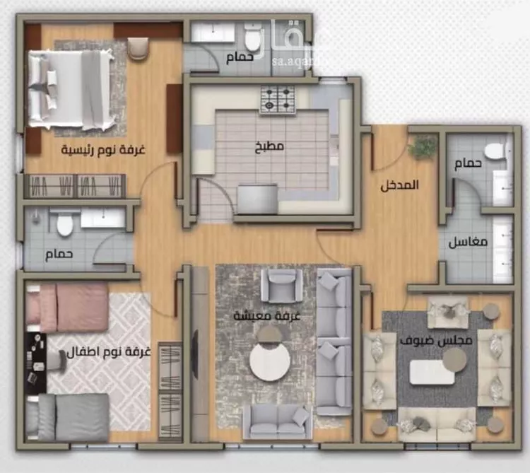 شقة للإيجار في شارع ابن مجاهد ، حي الريان ، جدة ، جدة صورة 3