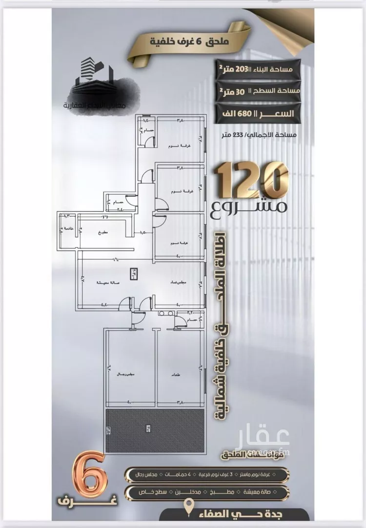 شقة للبيع في شارع جعفر ابن أبي الحكم, حي الصفاء, مدينة جدة, منطقة مكة المكرمة