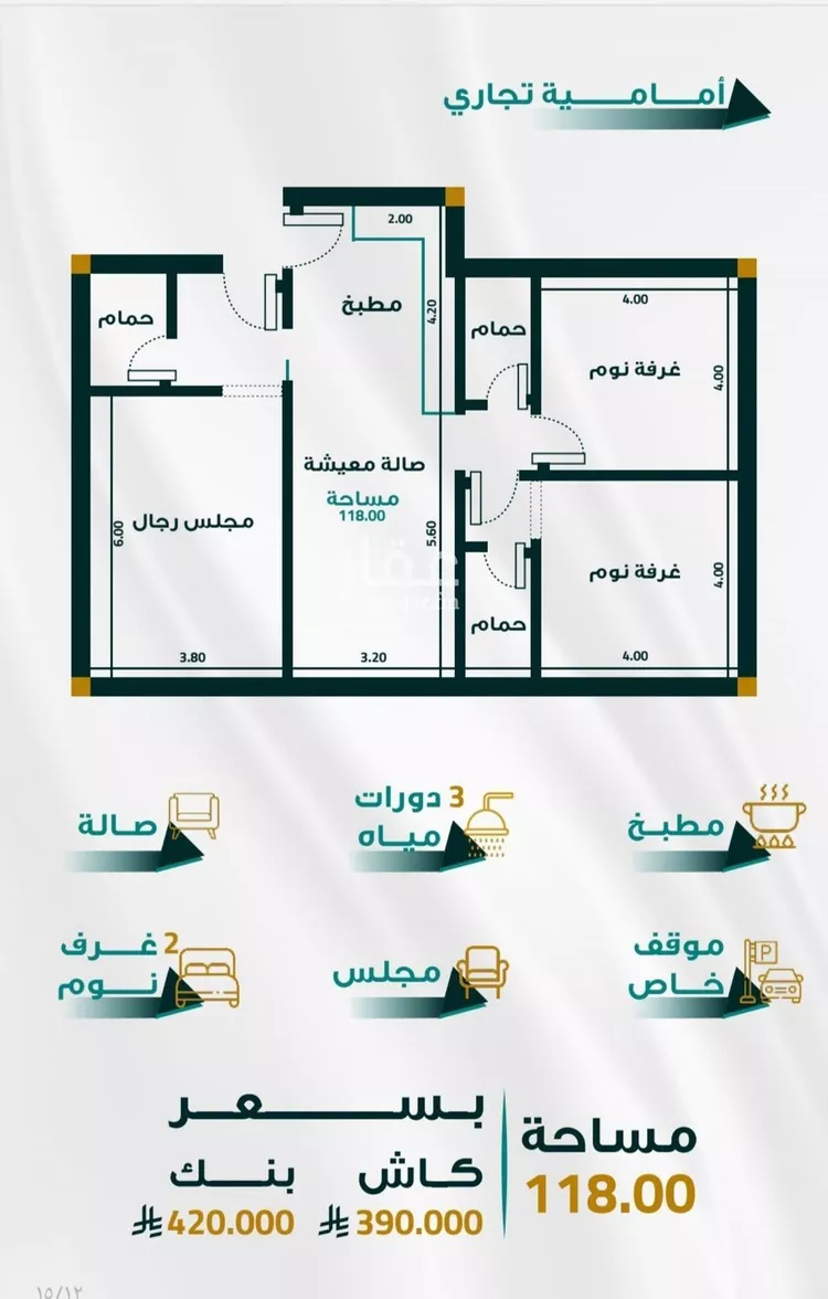 شقة للبيع في شارع ابو ذر الغفاري, حي الفيحاء, مدينة جدة, منطقة مكة المكرمة صورة 2