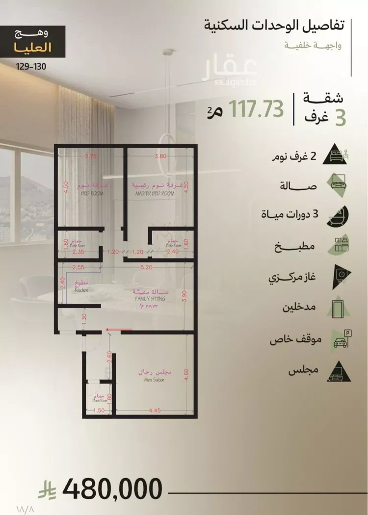 شقة للبيع في حي أبحر الجنوبية, مدينة جدة, منطقة مكة المكرمة صورة 2
