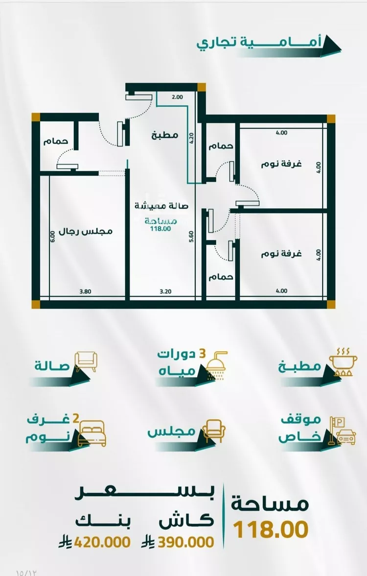 شقة للبيع في شارع ابو ذر الغفاري, حي الفيحاء, مدينة جدة, منطقة مكة المكرمة صورة 2