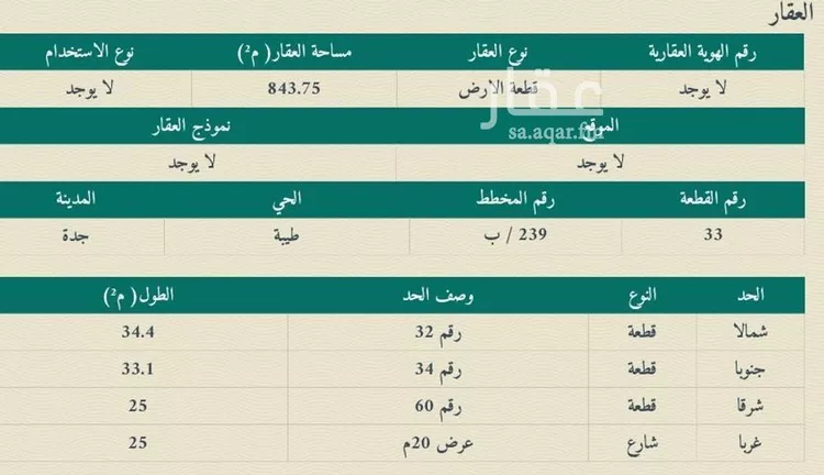 أرض للبيع في شارع مختار عطارد, حي طيبة, مدينة جدة, منطقة مكة المكرمة