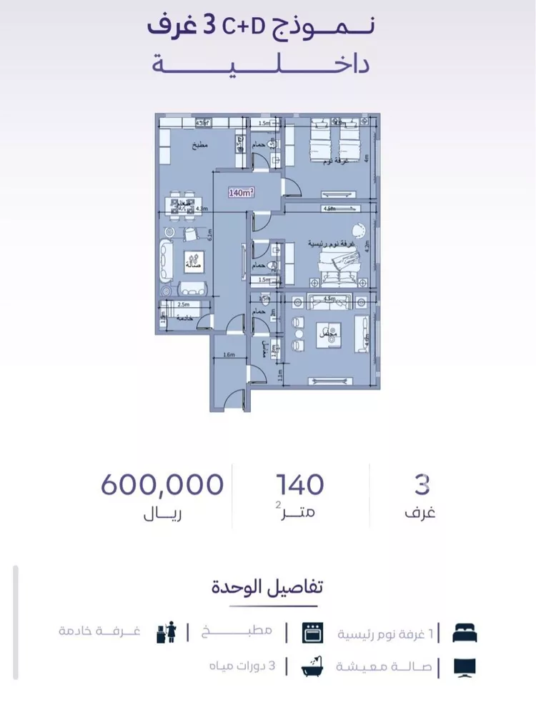 شقة للبيع في شارع خضر افندي, حي الزهراء, مدينة جدة, منطقة مكة المكرمة