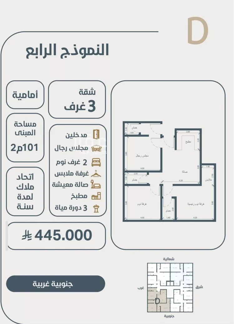 شقة للبيع في حي النعيم, مدينة جدة, منطقة مكة المكرمة
