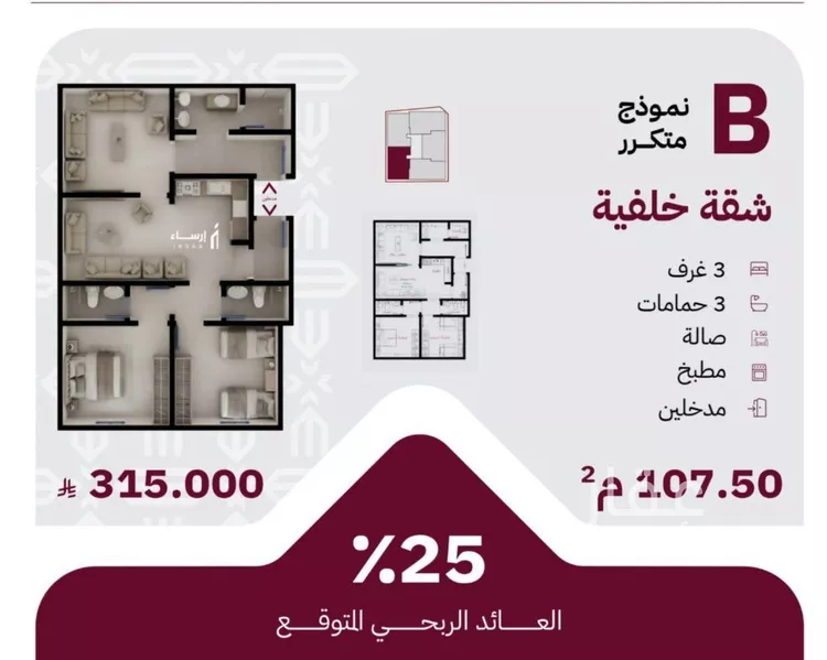 شقة للبيع في شارع عثمان ابن عوف, حي الريان, مدينة جدة, منطقة مكة المكرمة