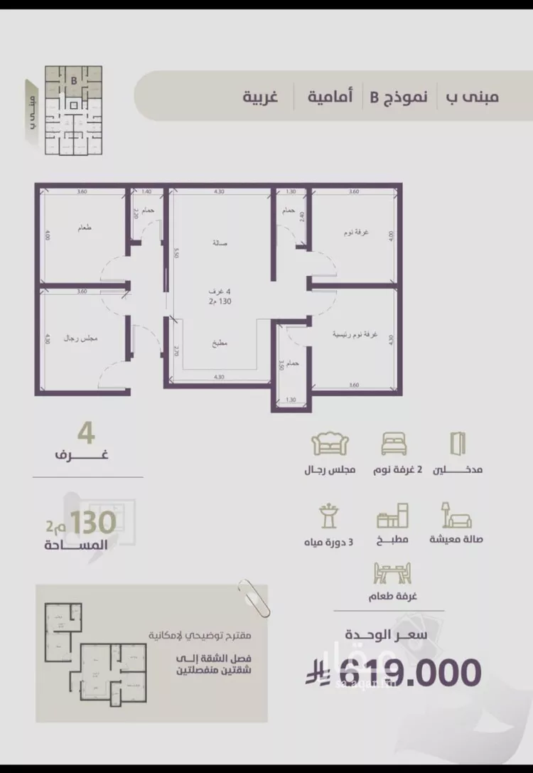 شقة للبيع في شارع عوف الجثممي, حي الزهراء, مدينة جدة, منطقة مكة المكرمة صورة 2