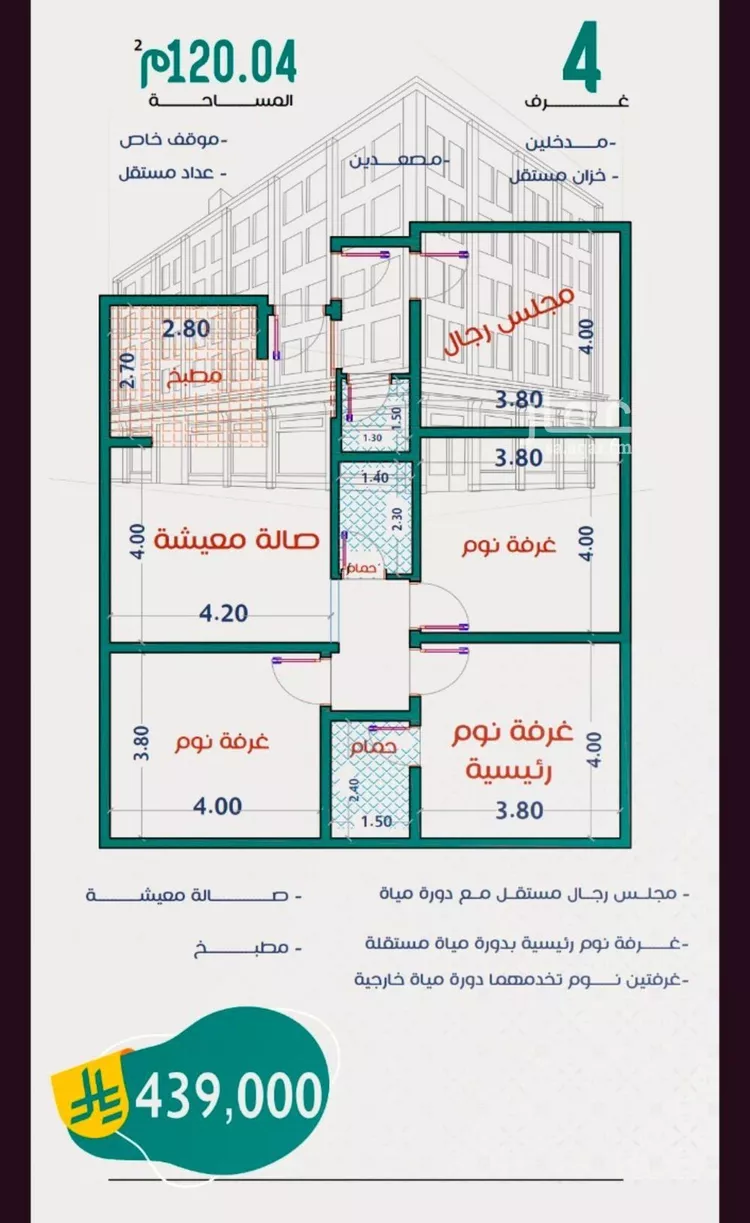 شقة للبيع في شارع عاصم ابن قيس, حي الربوة, مدينة جدة, منطقة مكة المكرمة صورة 2