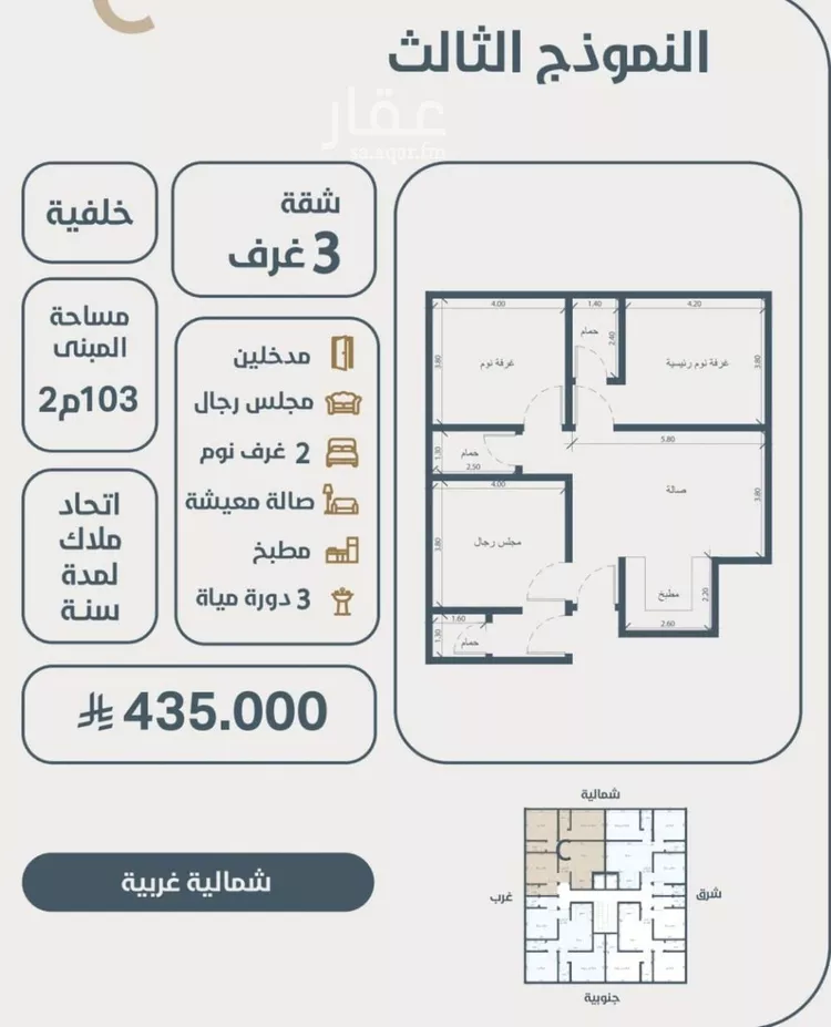 شقة للبيع في شارع ابو مصعب الاسدي, حي النعيم, مدينة جدة, منطقة مكة المكرمة صورة 2