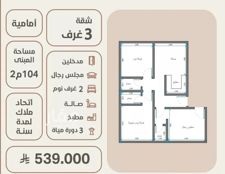 شقة للبيع في شارع احمد محمد السباعي, حي الروضة, مدينة جدة, منطقة مكة المكرمة صورة 2