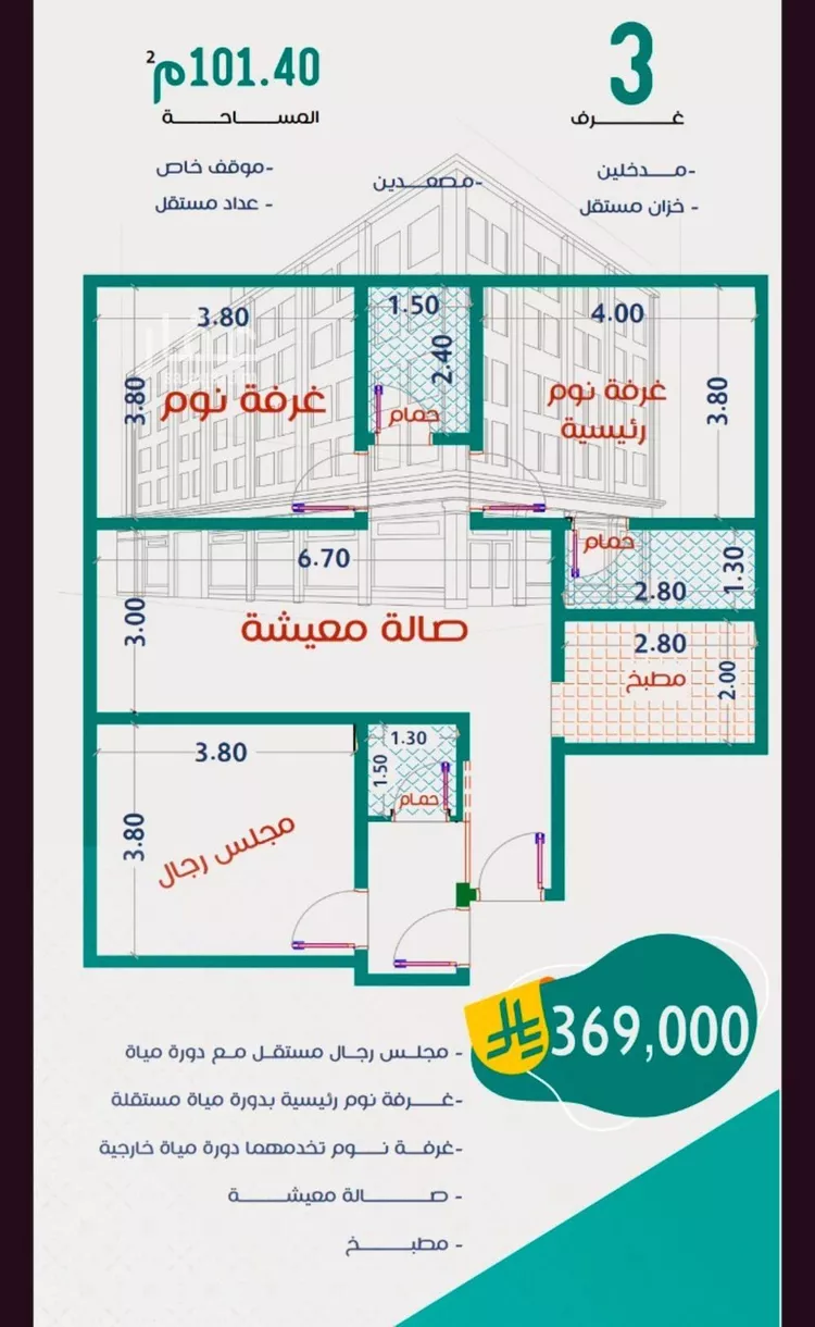 شقة للبيع في شارع عاصم ابن قيس, حي الربوة, مدينة جدة, منطقة مكة المكرمة