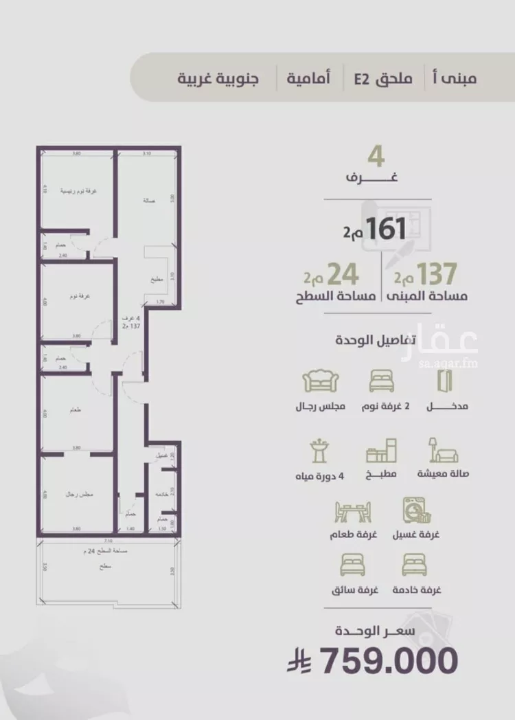 شقة للبيع في شارع عوف الجثممي, حي الزهراء, مدينة جدة, منطقة مكة المكرمة