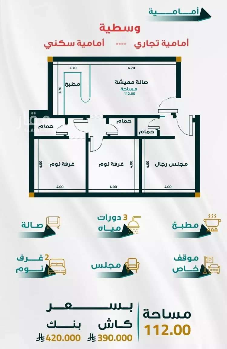 شقة للبيع في شارع ابو ذر الغفاري, حي الفيحاء, مدينة جدة, منطقة مكة المكرمة صورة 2