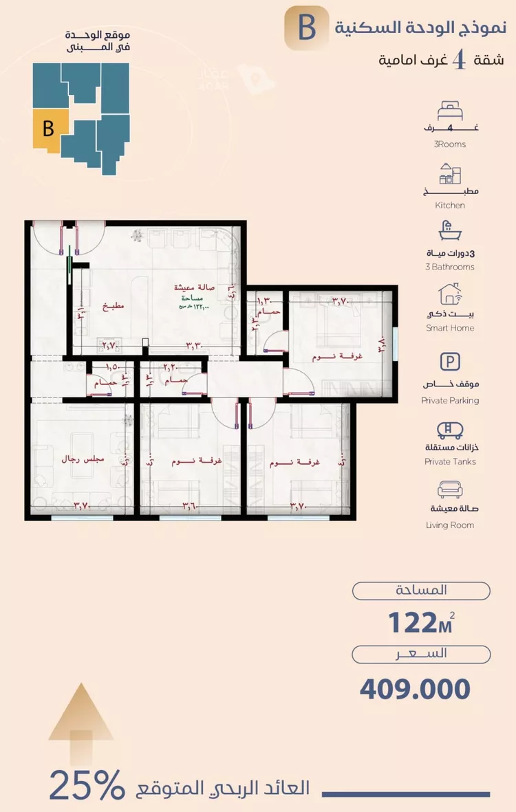 Apartment for Sale in Jeddah Al Yaqout
