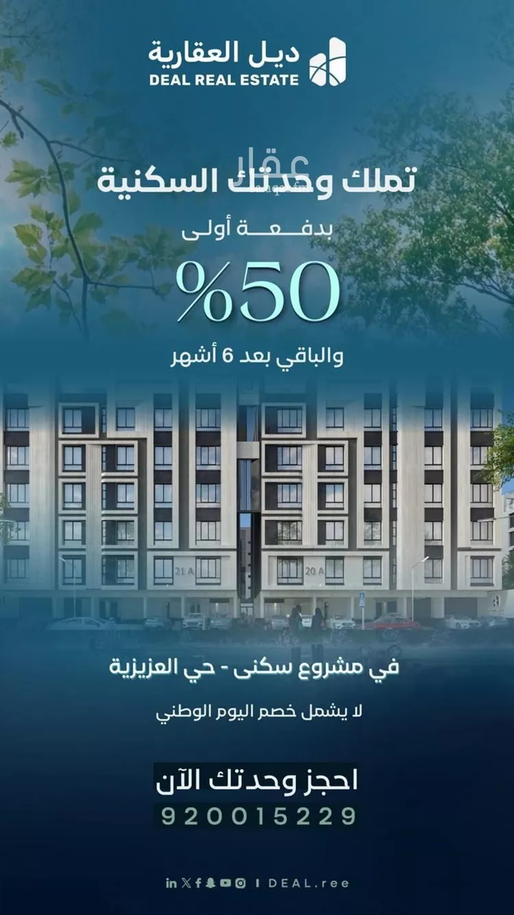 شقة للبيع في شارع زيد بن علي, حي العزيزية, مدينة جدة, منطقة مكة المكرمة