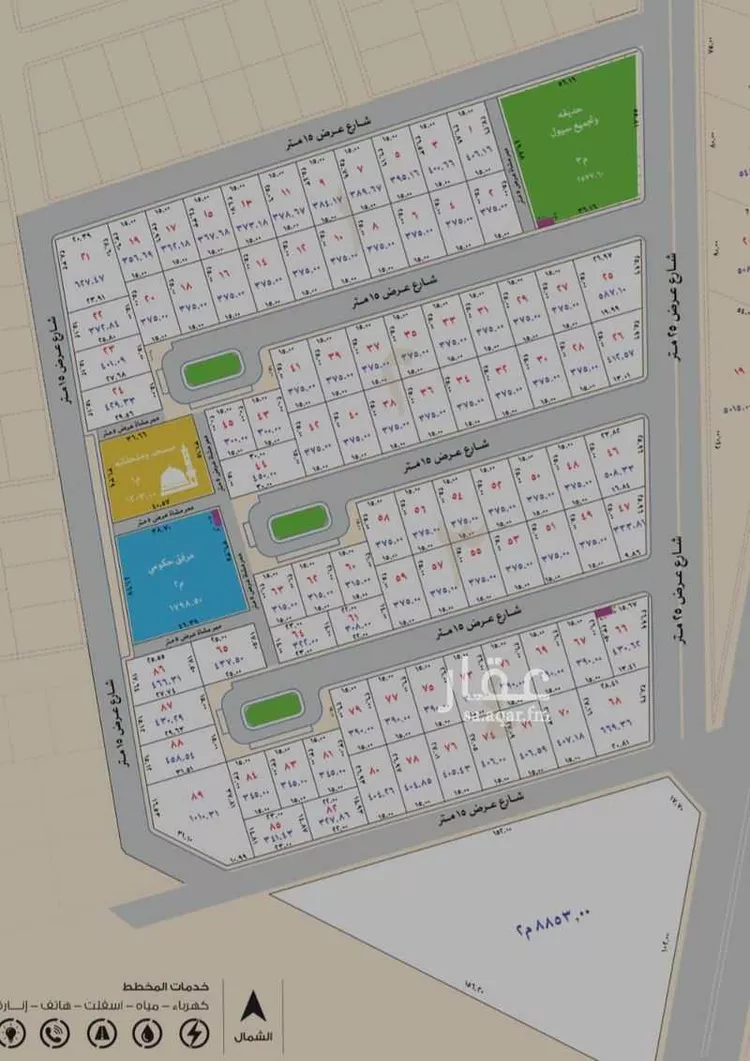 أرض للبيع في حي الروابي, مدينة عنيزه, منطقة القصيم صورة 4