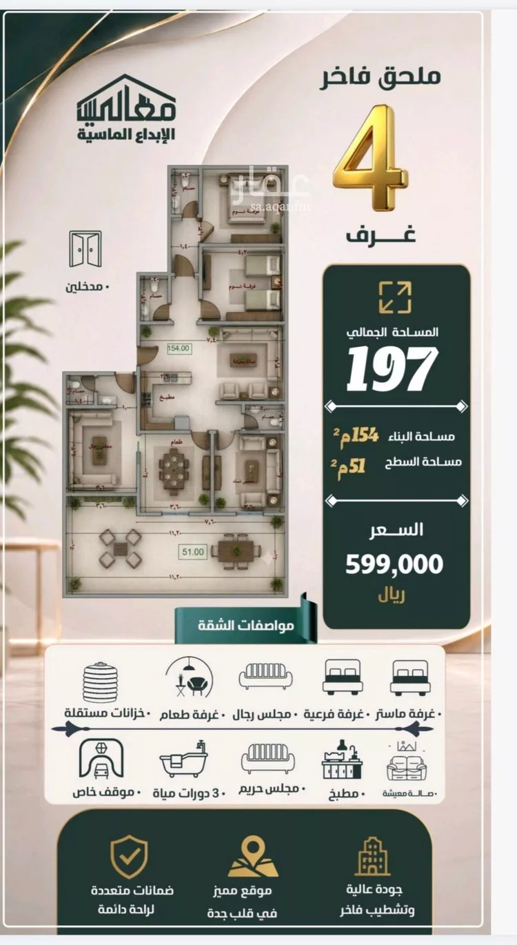 شقة للبيع في شارع الحارث بن عبيد, حي الصفاء, مدينة جدة, منطقة مكة المكرمة صورة 2