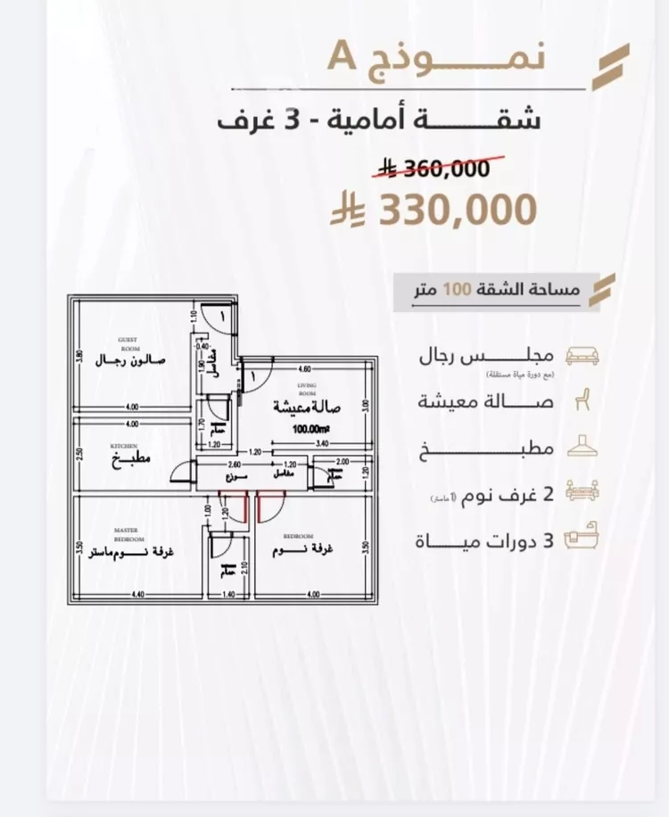 شقة للبيع في شارع صخر بن أميه, حي الربوة, مدينة جدة, منطقة مكة المكرمة صورة 2