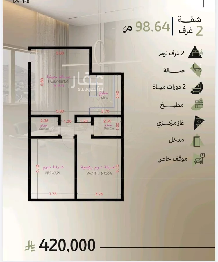 شقة للبيع في شارع عبد الملك البدني , حي أبحر الجنوبية, مدينة جدة, منطقة مكة المكرمة صورة 2