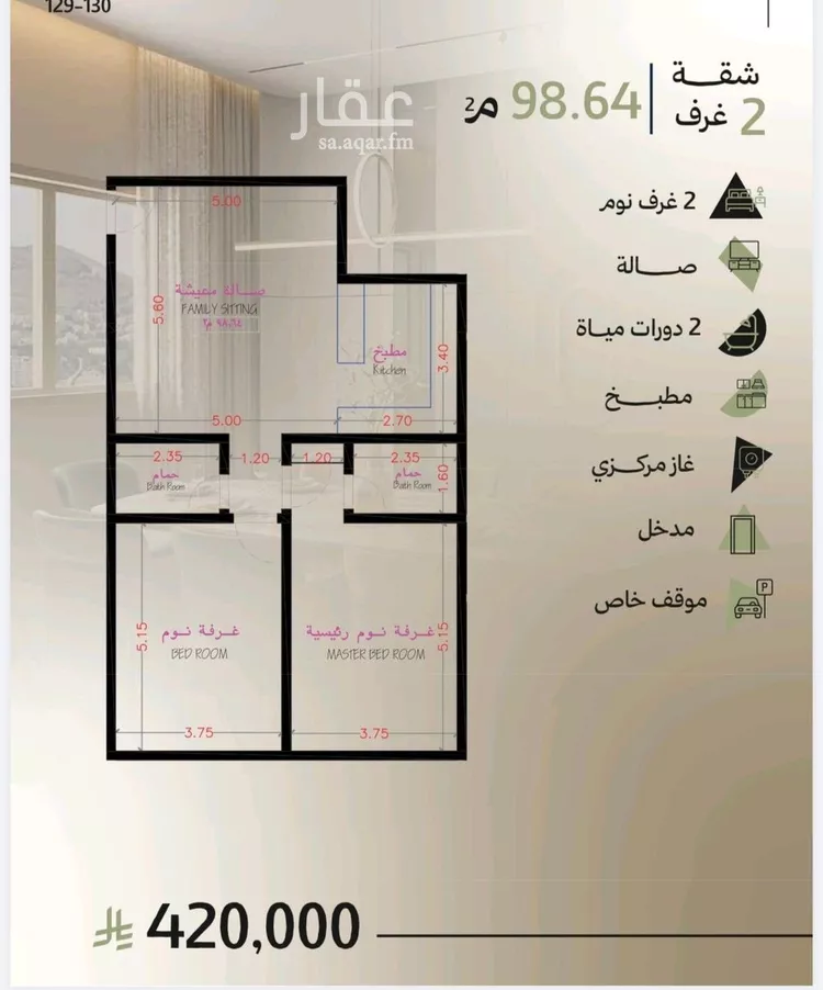 شقة للبيع في شارع ابي القاسم , حي أبحر الجنوبية, مدينة جدة, منطقة مكة المكرمة صورة 3