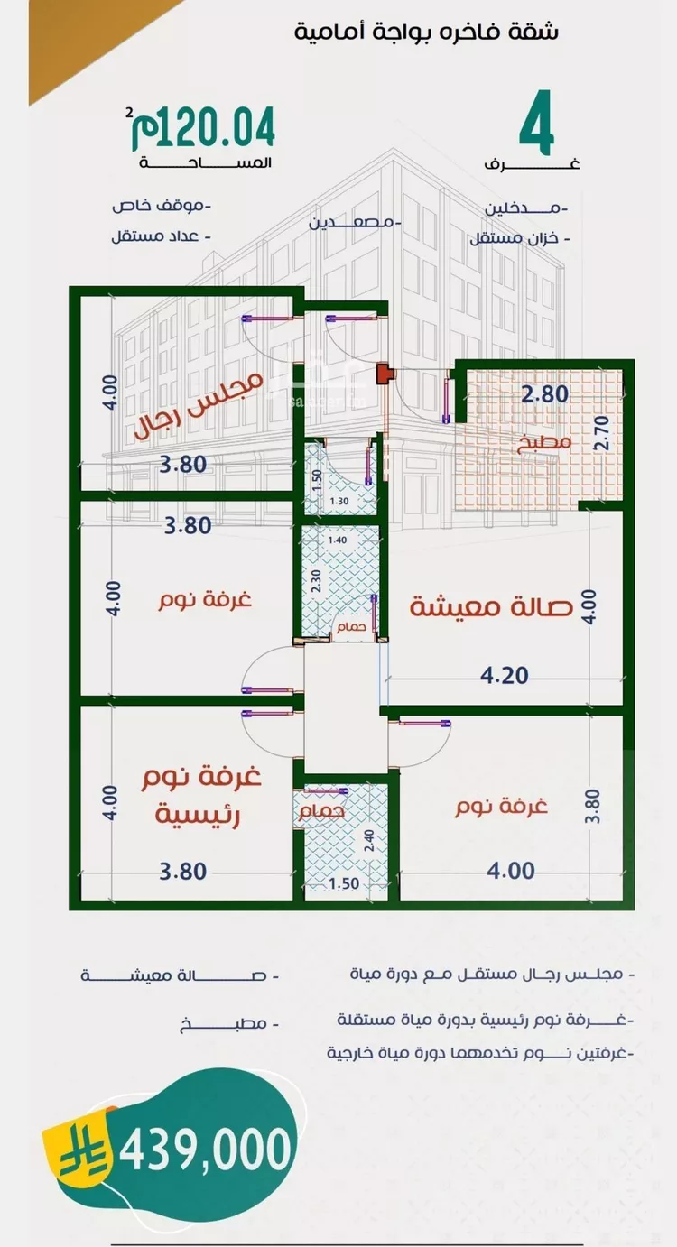 شقة للبيع في شارع عاصم ابن قيس, حي الربوة, مدينة جدة, منطقة مكة المكرمة صورة 2
