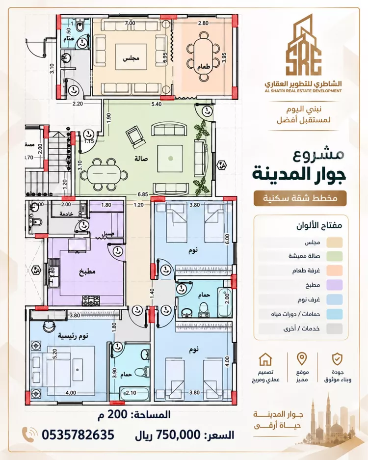 شقة للبيع في شارع سلطان مرزوق عنيت الله المطيري, حي عين الخيف, مدينة المدينة المنورة, منطقة المدينة المنورة صورة 2
