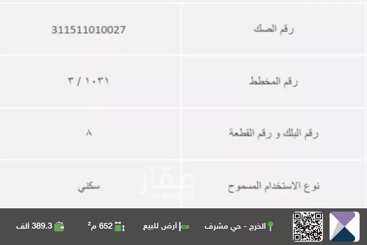أرض للبيع في شارع احمد الهمذاني, حي مشرف, مدينة الخرج, منطقة الرياض