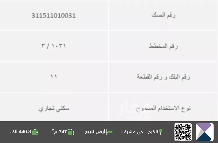 أرض للبيع في شارع احمد الهمذاني, حي مشرف, مدينة الخرج, منطقة الرياض