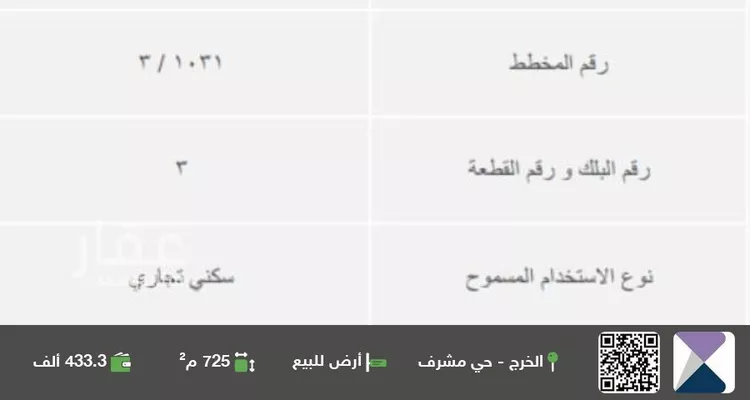 أرض للبيع في شارع احمد الهمذاني, حي مشرف, مدينة الخرج, منطقة الرياض