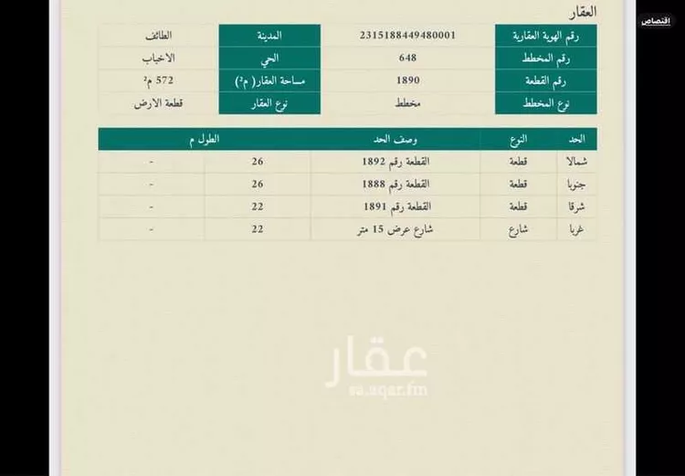 أرض للبيع في شارع 3216245, حي الأخباب, مدينة امارة منطقة مكة المكرمة - الطائف, منطقة مكة المكرمة صورة 3