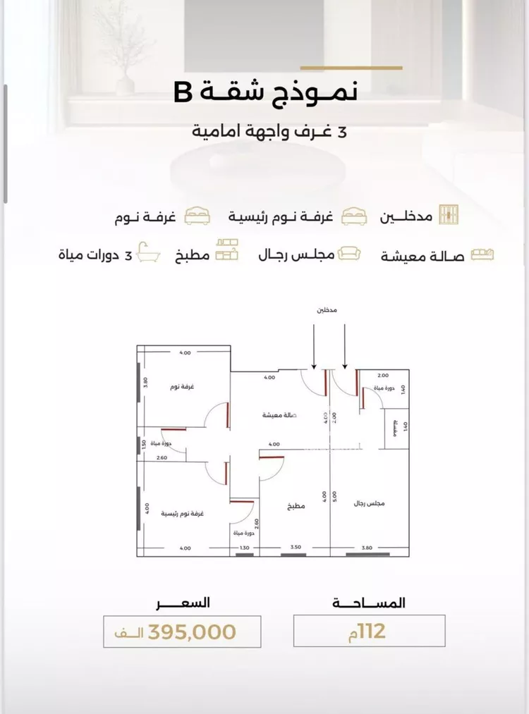 شقة للبيع في شارع عوف الجثممي, حي الزهراء, مدينة جدة, منطقة مكة المكرمة صورة 5