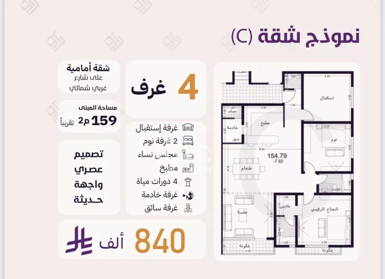 شقة للبيع في شارع ابو عبدالله بن داود, حي الروضة, مدينة جدة, منطقة مكة المكرمة صورة 2