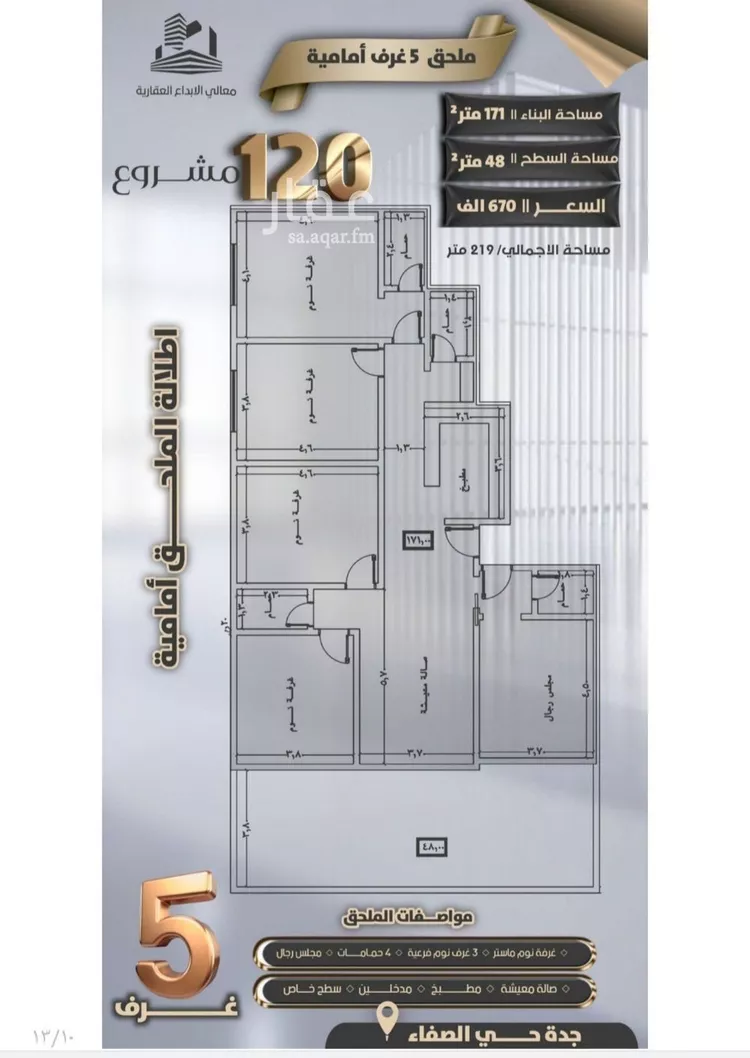 شقة للبيع في شارع عائكه بنت الوليد, حي الصفاء, مدينة جدة, منطقة مكة المكرمة