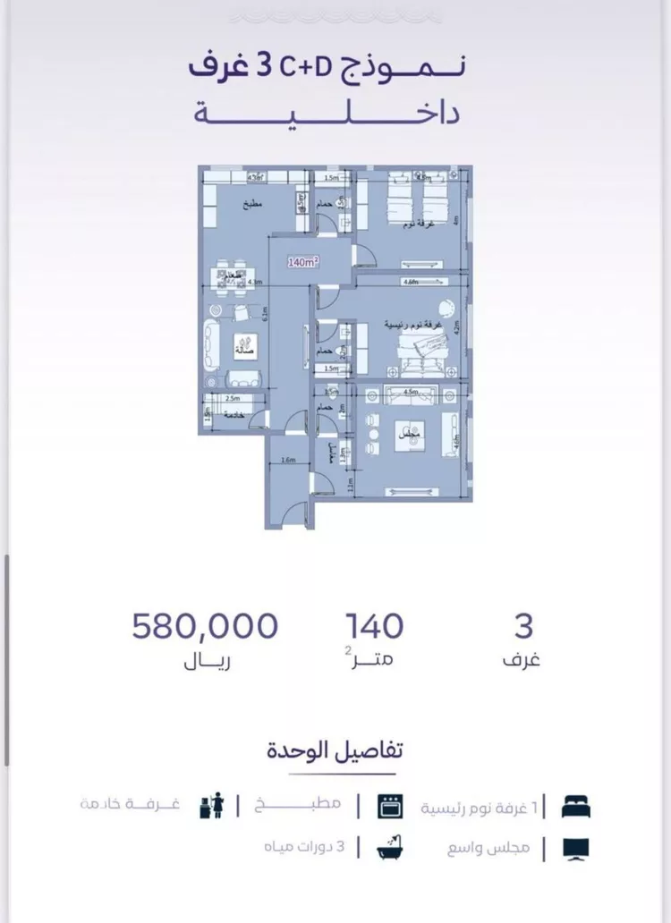 شقة للبيع في شارع سنان بن عرقه, حي الزهراء, مدينة جدة, منطقة مكة المكرمة صورة 3