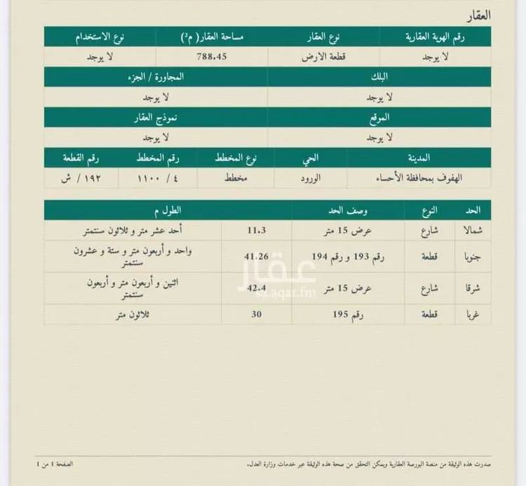 أرض للإيجار في حي الورود الثاني, مدينة الاحساء, المنطقة الشرقية