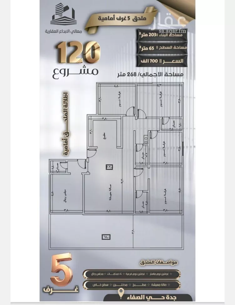 شقة للبيع في شارع جعفر ابن أبي الحكم, حي الصفاء, مدينة جدة, منطقة مكة المكرمة صورة 3