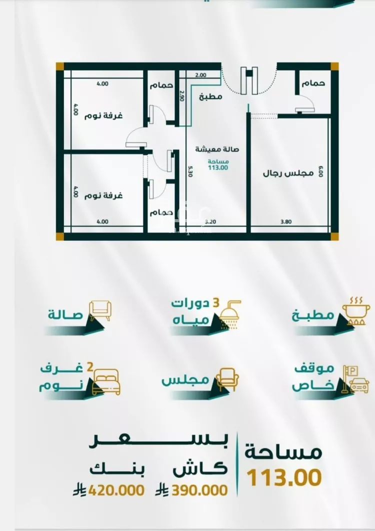 شقة للبيع في شارع ابو ذر الغفاري, حي الفيحاء, مدينة جدة, منطقة مكة المكرمة صورة 3