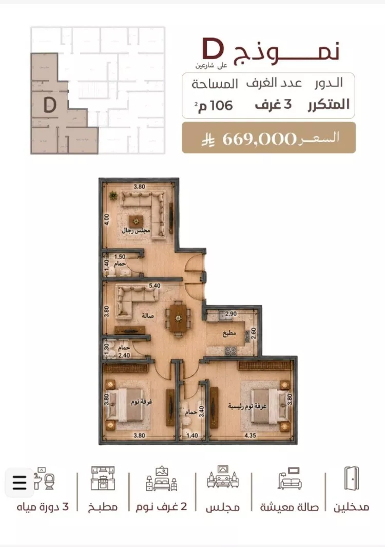 شقة للبيع في شارع ابو القاسم التنوخي, حي الروضة, مدينة جدة, منطقة مكة المكرمة