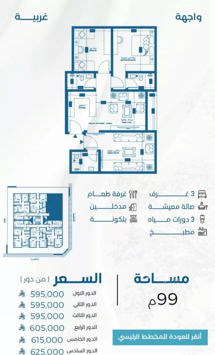 شقة للبيع في شارع الملك الصالح ايوب ابن الكامل, حي الرويس, مدينة جدة, منطقة مكة المكرمة 6
