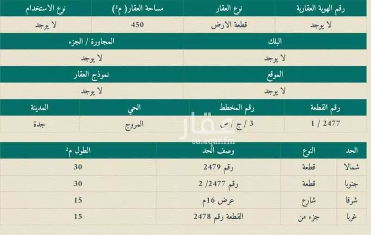 أرض للبيع في شارع المروج, حي المروج, مدينة جدة, منطقة مكة المكرمة