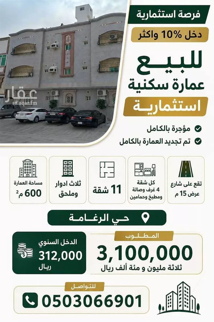 عمارة للبيع في شارع يحيى الحميدي, حي الرغامة, مدينة جدة, منطقة مكة المكرمة صورة 4
