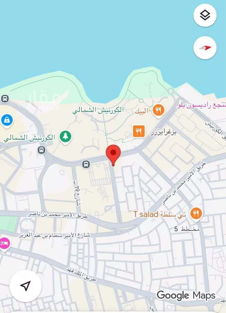 أرض للبيع في شارع 22877550, حي الشاطئ, مدينة جازان, منطقة جازان