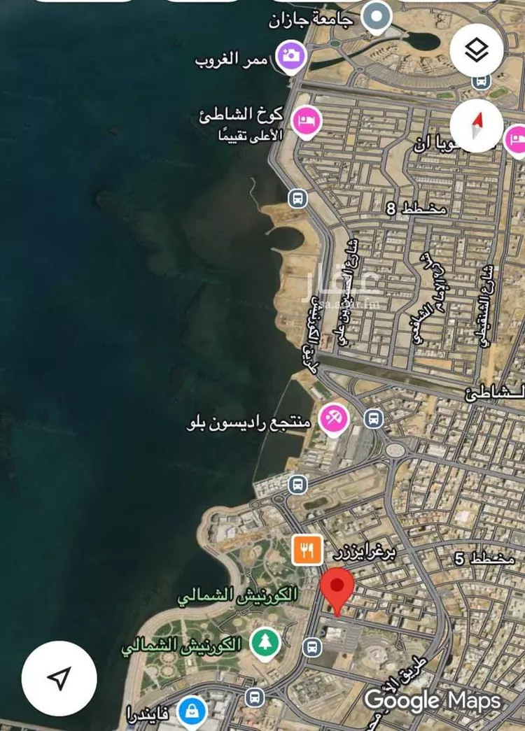 أرض للبيع في شارع 22877550, حي الشاطئ, مدينة جازان, منطقة جازان صورة 5