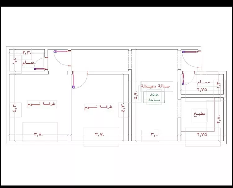 شقة للبيع في شارع عاصم بن العكير, حي النزهة, مدينة جدة, منطقة مكة المكرمة